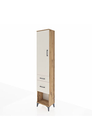 Arges Dolap 2 Raflı 2 Çekmeceli Tek Askılı 44x30x221 Çam-Aytaşı