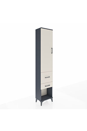 Arges Dolap 2 Raflı 2 Çekmeceli Tek Askılı 44x30x221 Antrasit-Aytaşı