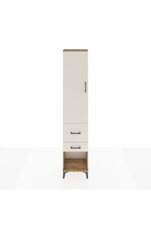 Arges Dolap 2 Raflı 2 Çekmeceli Tek Askılı 44x30x221 Çam-Aytaşı