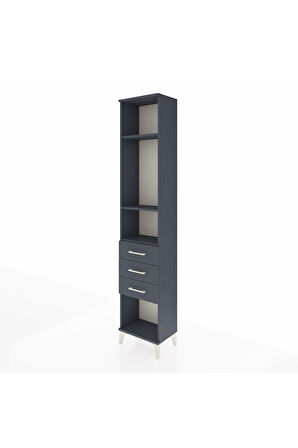 Arges Dolap 3 Raflı 3 Çekmeceli 44x30x221 Antrasit-Antrasit