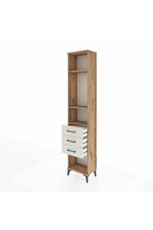 Arges Dolap 3 Raflı 3 Çekmeceli 44x30x221 Çam-Aytaşı