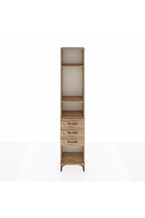Arges Dolap 3 Raflı 3 Çekmeceli 44x30x221 Çam-Çam