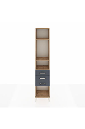 Arges Dolap 3 Raflı 3 Çekmeceli 44x30x221 Çam-Antrasit