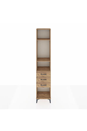 Arges Dolap 3 Raflı 3 Çekmeceli 44x30x221 Çam-Çam
