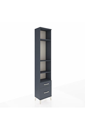 Arges Dolap 4 Raflı 2 Çekmeceli 44x30x221 Antrasit-Antrasit