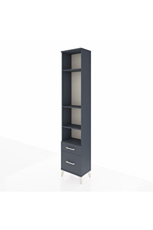 Arges Dolap 4 Raflı 2 Çekmeceli 44x30x221 Antrasit-Antrasit