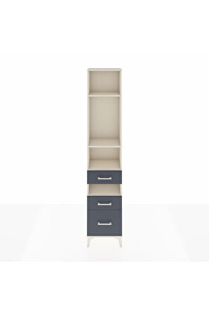 Arges Dolap 4 Raflı 3 Çekmeceli 44x30x221 Aytaşı-Antrasit