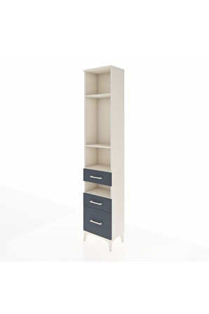 Arges Dolap 4 Raflı 3 Çekmeceli 44x30x221 Aytaşı-Antrasit
