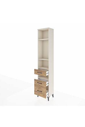 Arges Dolap 4 Raflı 3 Çekmeceli 44x30x221 Aytaşı-Çam