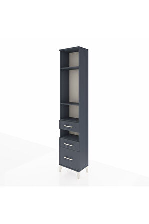 Arges Dolap 4 Raflı 3 Çekmeceli 44x30x221 Antrasit-Antrasit
