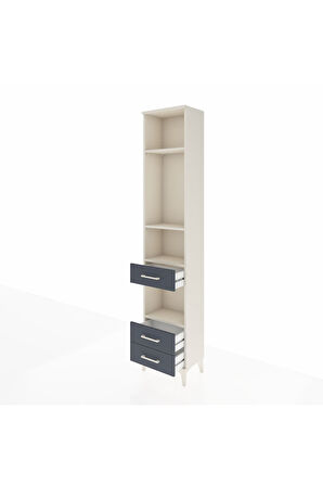 Arges Dolap 4 Raflı 3 Çekmeceli 44x30x221 Aytaşı-Antrasit
