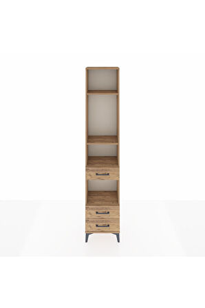 Arges Dolap 4 Raflı 3 Çekmeceli 44x30x221 Çam-Çam