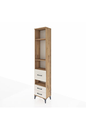Arges Dolap 4 Raflı 3 Çekmeceli 44x30x221 Çam-Aytaşı