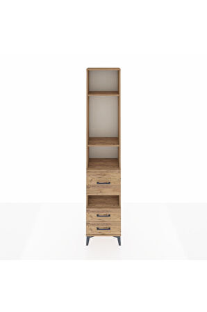 Arges Dolap 4 Raflı 3 Çekmeceli 44x30x221 Çam-Çam