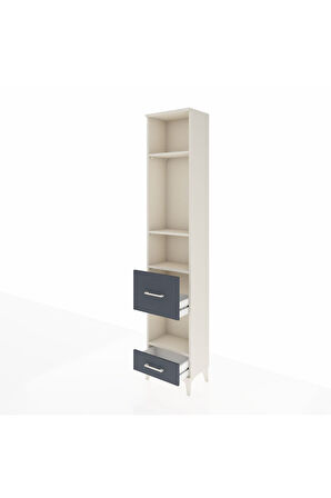 Arges Dolap 4 Raflı 2 Çekmeceli 44x30x221 Aytaşı-Antrasit