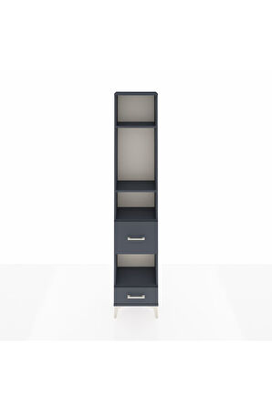 Arges Dolap 4 Raflı 2 Çekmeceli 44x30x221 Antrasit-Antrasit