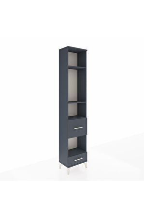 Arges Dolap 4 Raflı 2 Çekmeceli 44x30x221 Antrasit-Antrasit