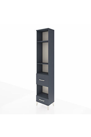 Arges Dolap 4 Raflı 2 Çekmeceli 44x30x221 Antrasit-Antrasit