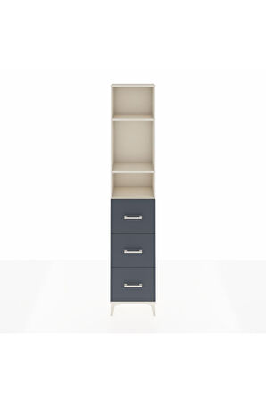 Arges Dolap 3 Raflı 3 Çekmeceli 44x30x221 Aytaşı-Antrasit
