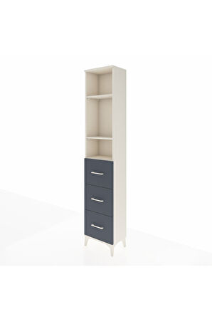 Arges Dolap 3 Raflı 3 Çekmeceli 44x30x221 Aytaşı-Antrasit