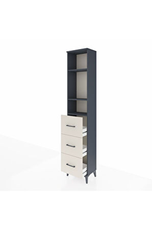 Arges Dolap 3 Raflı 3 Çekmeceli 44x30x221 Antrasit-Aytaşı