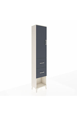 Arges Dolap 2 Raflı 2 Çekmeceli Tek Askılı 44x30x221 Aytaşı-Antrasit