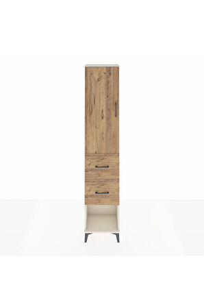 Arges Dolap 2 Raflı 2 Çekmeceli Tek Askılı 44x30x221 Aytaşı-Çam