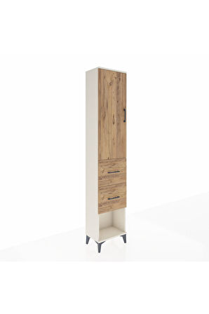 Arges Dolap 2 Raflı 2 Çekmeceli Tek Askılı 44x30x221 Aytaşı-Çam