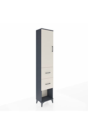 Arges Dolap 2 Raflı 2 Çekmeceli Tek Askılı 44x30x221 Antrasit-Aytaşı