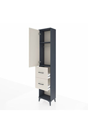 Arges Dolap 2 Raflı 2 Çekmeceli Tek Askılı 44x30x221 Antrasit-Aytaşı