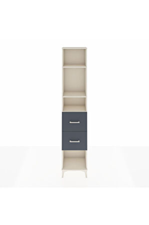 Arges Dolap 3 Raflı 2 Çekmeceli 44x30x221 Aytaşı-Antrasit