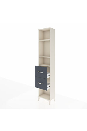 Arges Dolap 3 Raflı 2 Çekmeceli 44x30x221 Aytaşı-Antrasit