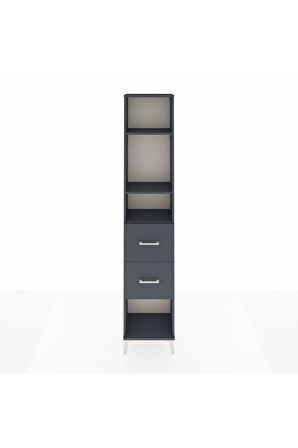 Arges Dolap 3 Raflı 2 Çekmeceli 44x30x221 Antrasit-Antrasit