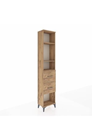 Arges Dolap 3 Raflı 2 Çekmeceli 44x30x221 Çam-Çam