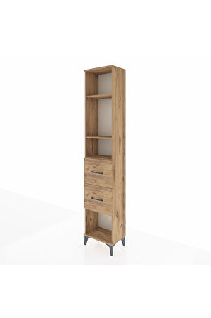 Arges Dolap 3 Raflı 2 Çekmeceli 44x30x221 Çam-Çam