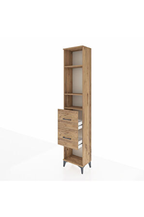 Arges Dolap 3 Raflı 2 Çekmeceli 44x30x221 Çam-Çam