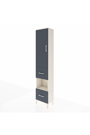 Arges Dolap 3 Raflı 2 Çekmeceli Tek Askılı 44x30x221 Aytaşı-Antrasit