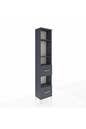 Arges Dolap 4 Raflı 2 Çekmeceli 44x30x221 Antrasit-Antrasit