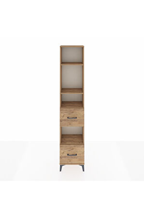 Arges Dolap 4 Raflı 2 Çekmeceli 44x30x221 Çam-Çam