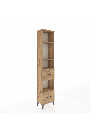 Arges Dolap 4 Raflı 2 Çekmeceli 44x30x221 Çam-Çam