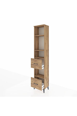 Arges Dolap 4 Raflı 2 Çekmeceli 44x30x221 Çam-Çam