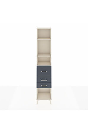 Arges Dolap 3 Raflı 3 Çekmeceli 44x30x221 Aytaşı-Antrasit