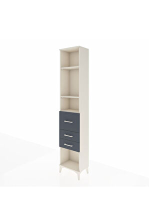 Arges Dolap 3 Raflı 3 Çekmeceli 44x30x221 Aytaşı-Antrasit