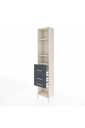Arges Dolap 3 Raflı 3 Çekmeceli 44x30x221 Aytaşı-Antrasit