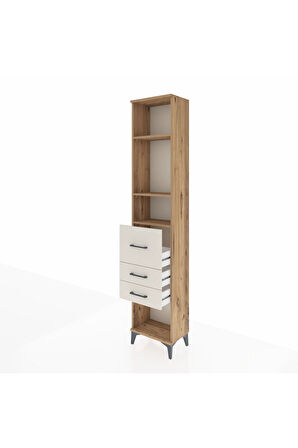 Arges Dolap 3 Raflı 3 Çekmeceli 44x30x221 Çam-Aytaşı