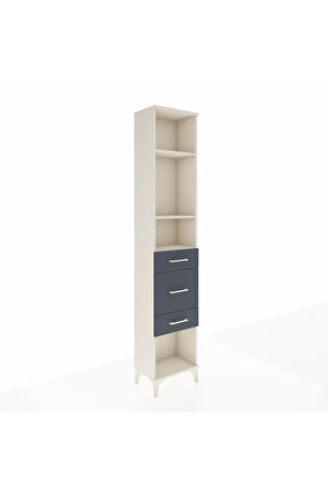 Arges Dolap 3 Raflı 3 Çekmeceli 44x30x221 Aytaşı-Antrasit