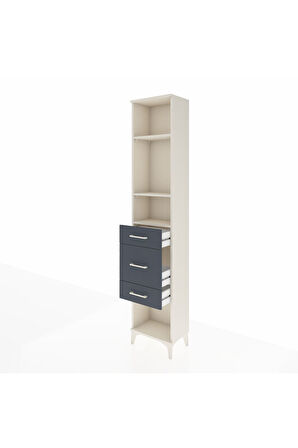 Arges Dolap 3 Raflı 3 Çekmeceli 44x30x221 Aytaşı-Antrasit