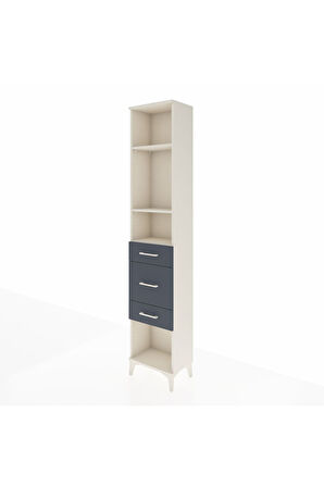 Arges Dolap 3 Raflı 3 Çekmeceli 44x30x221 Aytaşı-Antrasit