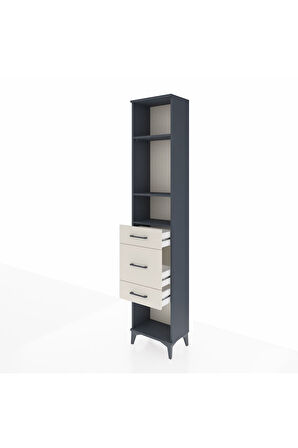 Arges Dolap 3 Raflı 3 Çekmeceli 44x30x221 Antrasit-Aytaşı