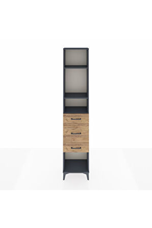 Arges Dolap 3 Raflı 3 Çekmeceli 44x30x221 Antrasit-Çam